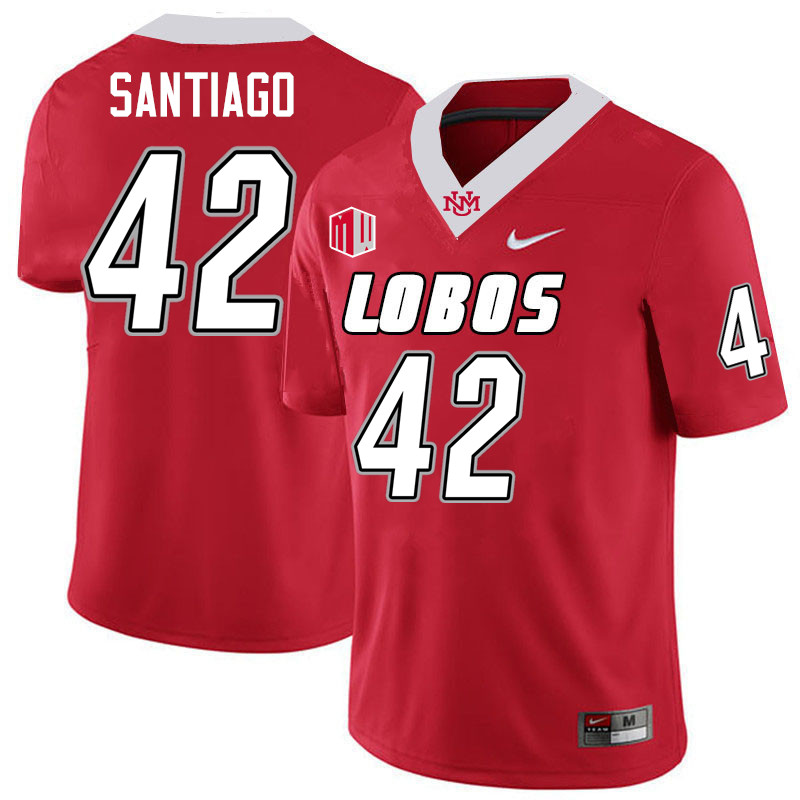 Bobby Santiago UNM Lobos Jersey,New Mexico Lobos Football Jersey,Uniforms-Red